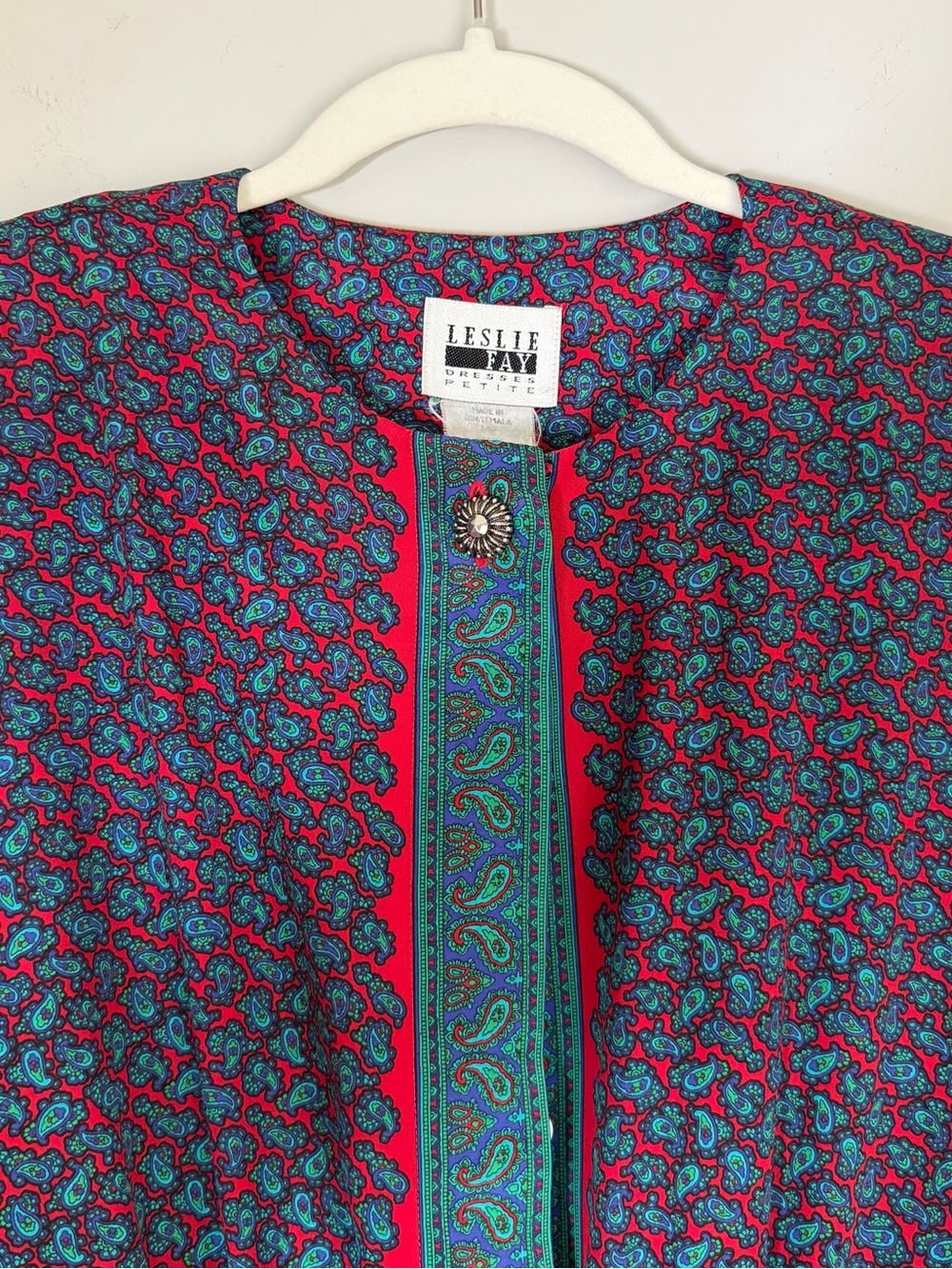 Vintage midi dress with shoulder pads size M - Picture 2 of 6